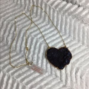 🆕Charlene K Titanium Druzy Heart Pendant Necklace